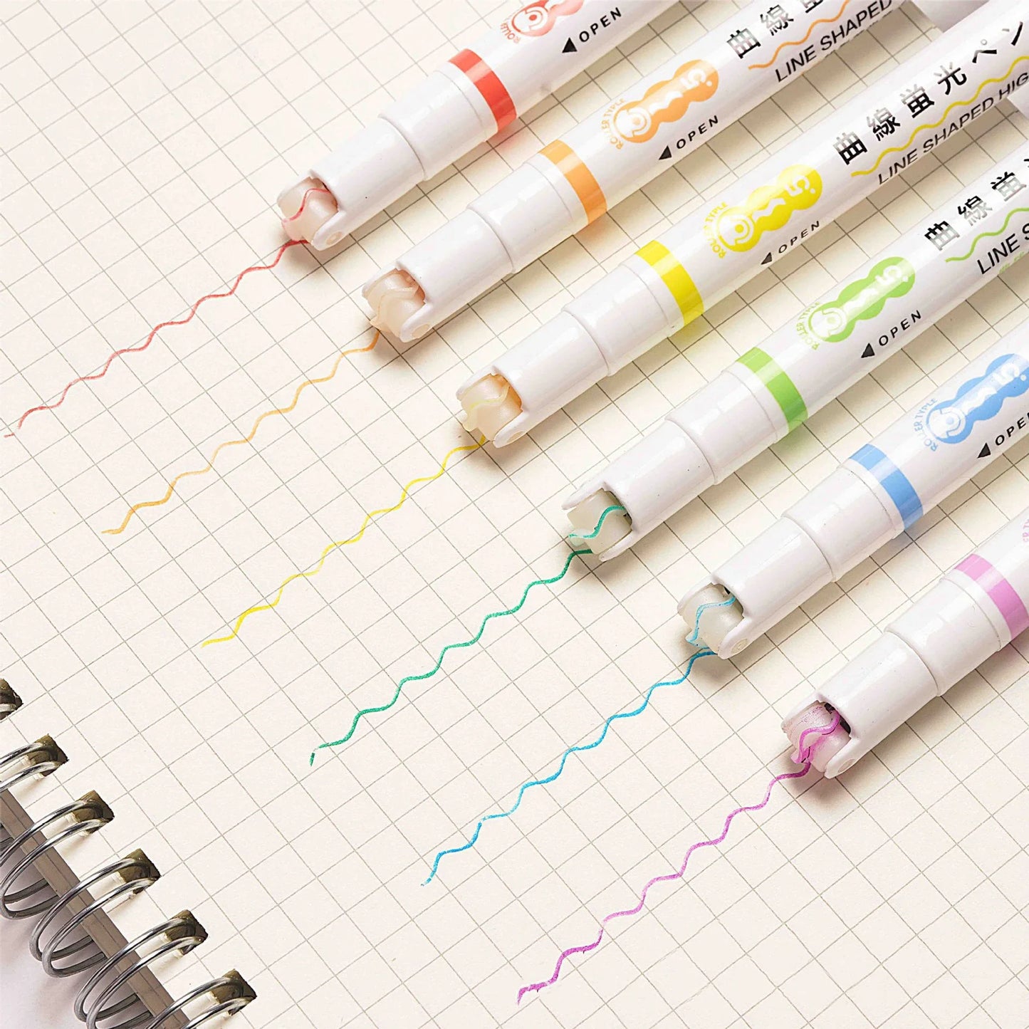 6Pcs/Set Flower Shape Outline Pens Highlighter Marker Curve Roller Tip Pen Cute Stationery Kawaii Graffiti School Acsesories