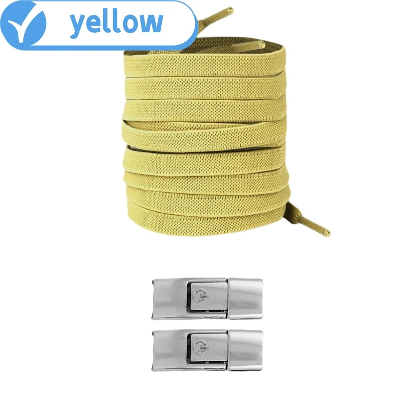 No Tie Press Lock Shoelaces – 8MM Elastic Flat Shoe Laces for Sneakers, Kids & Adults