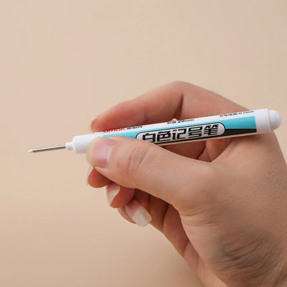 White Marker Oily Fine Tip Pen – Permanent Waterproof Marker for Metal, Glass & More