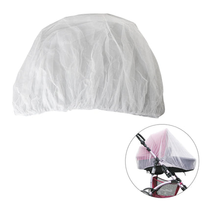 Baby Mosquito Net Stroller Mesh Cover Elastic Edge Fits Most Prams Car Seats Cradles White Protective Bug Net Cradle Mesh
