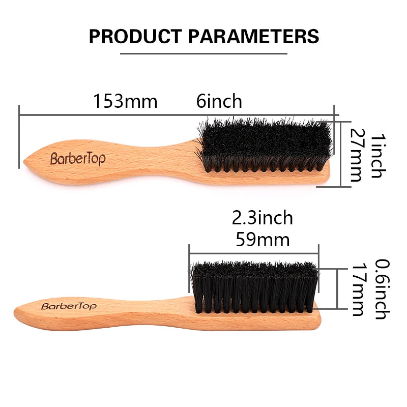 Barbertop Beard Brush – Wooden Handle Neck Duster for Broken Hair Removal & Beard Grooming