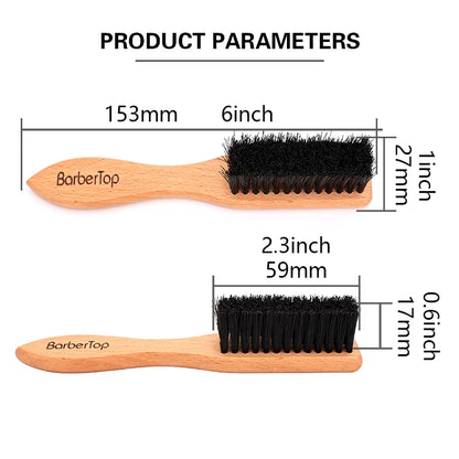 Barbertop Beard Brush – Wooden Handle Neck Duster for Broken Hair Removal & Beard Grooming