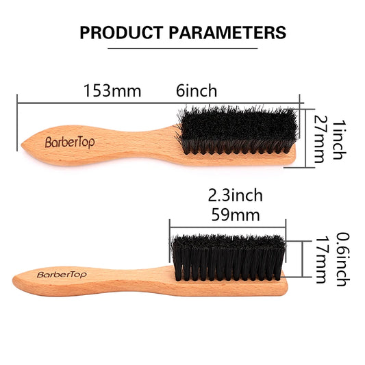 Barbertop Beard Brush – Wooden Handle Neck Duster for Broken Hair Removal & Beard Grooming