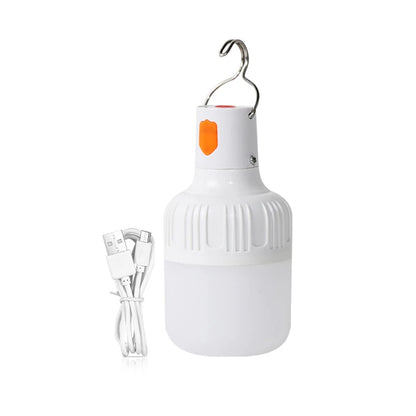 Outdoor USB Rechargeable LED Lamp Bulbs – High Brightness Emergency Light with Hook for Camping & Fishing