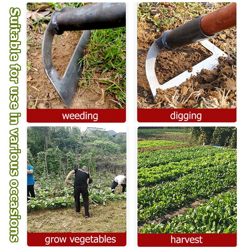 Hollow Steel Weeding Hoe – Labor-Saving Garden Tool for Soil Loosening & Farming