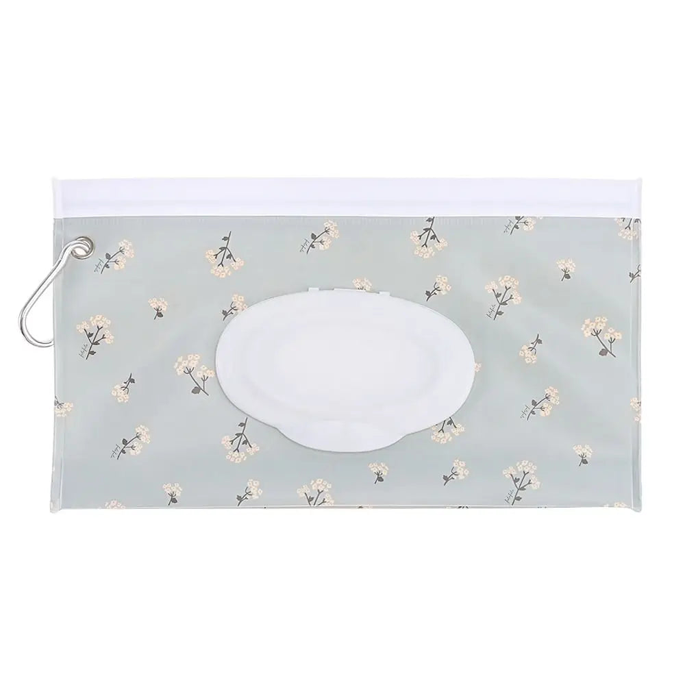 EVA Wet Wipes Bag – Portable Baby Wipes Pouch with Flip Cover & Snap-Strap Holder Case