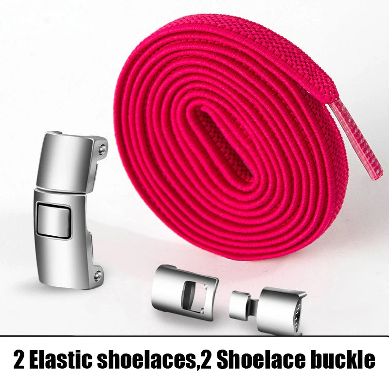 Elastic No Tie Shoelaces Semicircle Shoe Laces For Kids and Adult Sneakers Shoelace Quick Lazy Metal Lock Laces Shoe Strings