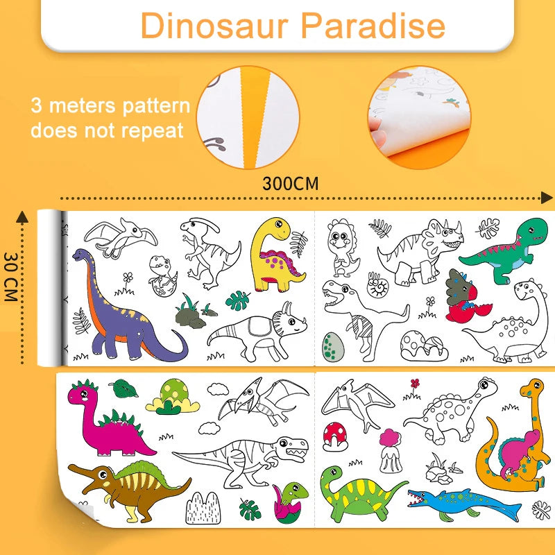 Children’s Drawing Roll – DIY Sticky Color Filling Paper for Kids’ Early Educational Painting & Drawing