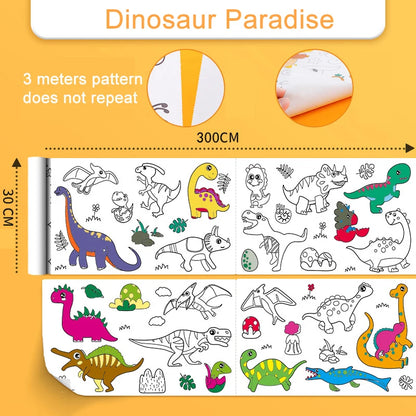 Children’s Drawing Roll – DIY Sticky Color Filling Paper for Kids’ Early Educational Painting & Drawing