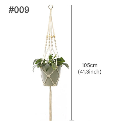 Handmade Macrame Plant Hanger – Cotton Hanging Flower Pot Holder for Indoor & Outdoor Decor