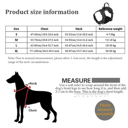 Adjustable Reflective Dog Harness – No-Pull, Breathable Pet Vest for Small to Large Dogs