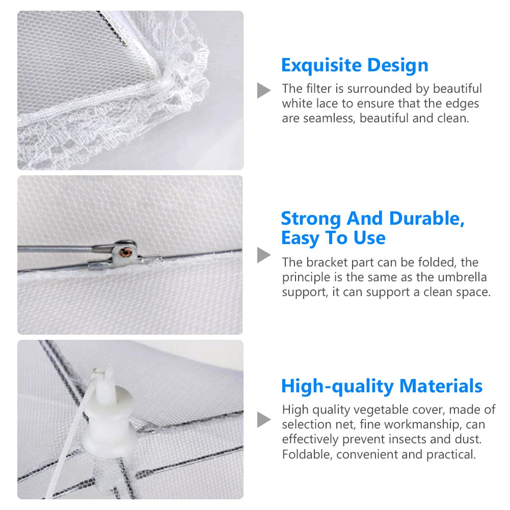 Pop-Up Mesh Food Cover Tent – Foldable Insect-Proof Umbrella Net for Outdoor Picnic & Kitchen Use