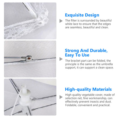 Pop-Up Mesh Food Cover Tent – Foldable Insect-Proof Umbrella Net for Outdoor Picnic & Kitchen Use
