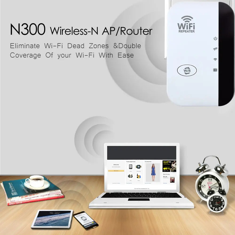 FENVI 300Mbps Wireless WiFi Repeater – Remote WiFi Extender & Amplifier with 802.11N Signal Booster