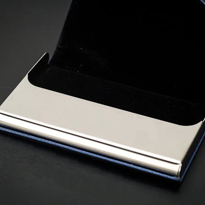 Luxury Laser Engraved Logo PU Leather Business Card Holder – Fashionable ID Credit Case