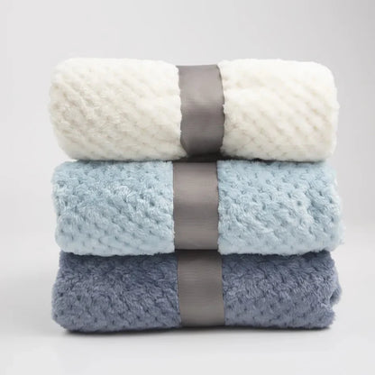 Soft Fleece Baby Blanket – Thick Thermal Swaddle Quilt for Newborn Stroller & Nursery