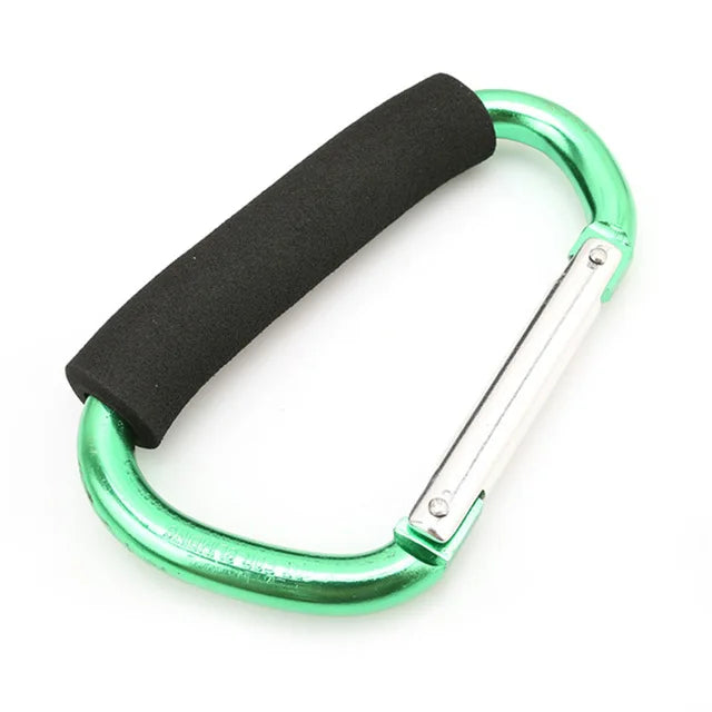 Large Carabiner Stroller Hook Organizer – Aluminum D-Ring Clip for Bags & Purses