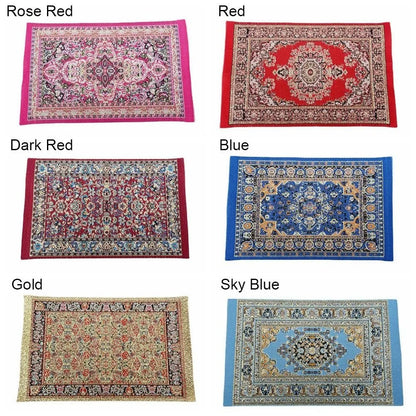 1:12 Scale Turkish Style Dollhouse Carpet – Miniature Weaving Rug for Doll Accessories & Mini House Decor