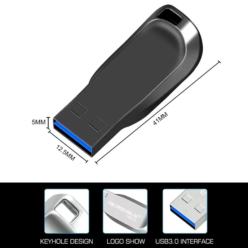 High-Speed USB 3.0 Flash Drive – 128GB, 64GB, 32GB & 16GB Portable USB Memory Stick