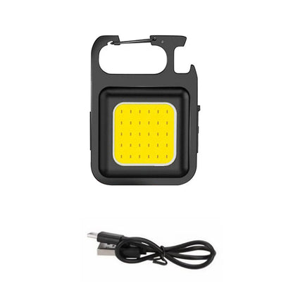 Super Bright Mini COB Keychain Flashlight – Portable Rechargeable Camping Light with Magnet & 4 Lighting Modes