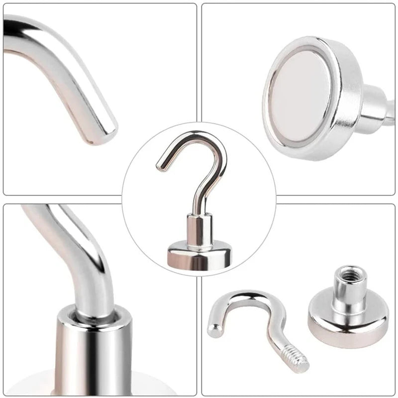 40PCS Strong Magnetic Hooks – Multi-Purpose Storage & Hanging Hooks for Home, Kitchen & Bathroom