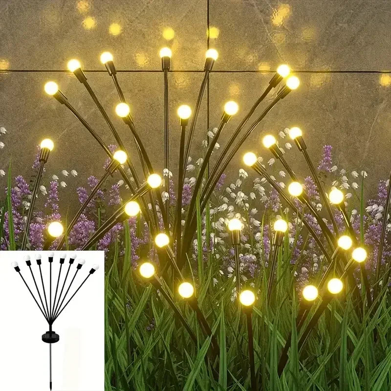 Solar Firefly Garden Lights – Waterproof LED Outdoor Pathway Lights (6/8/10 Heads)