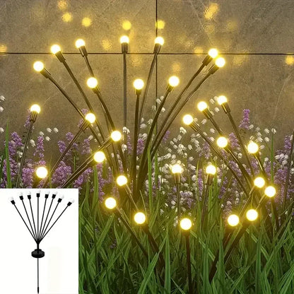 Solar Firefly Garden Lights – Waterproof LED Outdoor Pathway Lights (6/8/10 Heads)
