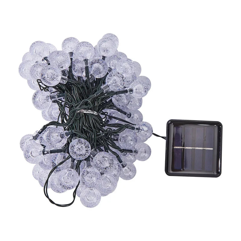 Solar Bubble Ball String Lights – Waterproof LED Water Drop Lights for Outdoor Christmas, Patio, Garden & Holiday Decorations