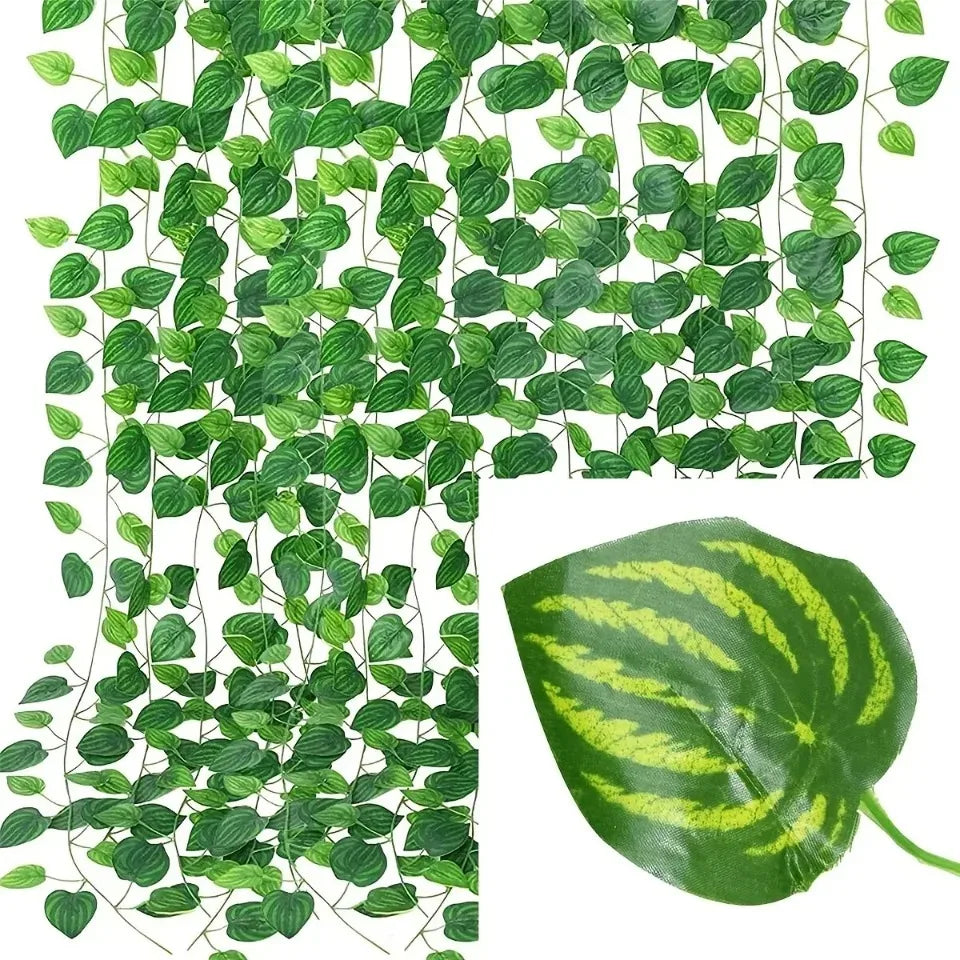 11M Artificial Ivy Leaf Garland – Hanging Green Vine for Garden, Wedding, Party & Home Wall Decor