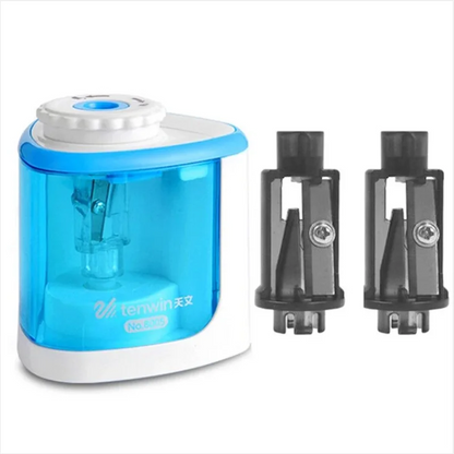 Tenwin Electric & Manual 2-in-1 Pencil Sharpener – Portable Safe Auto Blade Sharpener for Students & Artists