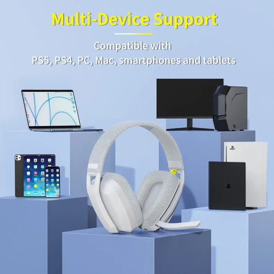 BINNUNE BW06 Wireless Gaming Headset – Bluetooth & 2.4GHz Audio with Mic for PS5, PC, Mac & More