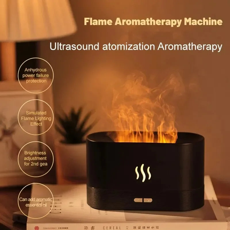 LED Ultrasonic Flame Diffuser – Color-Changing Essential Oil Lamp with Humidifier