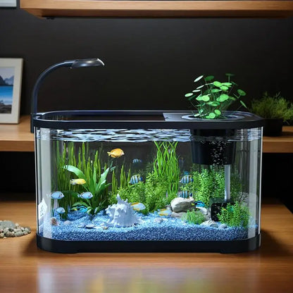 Desktop Small Betta Fish Tank Aquarium – Acrylic Office Micro Fishbowl with Filtration