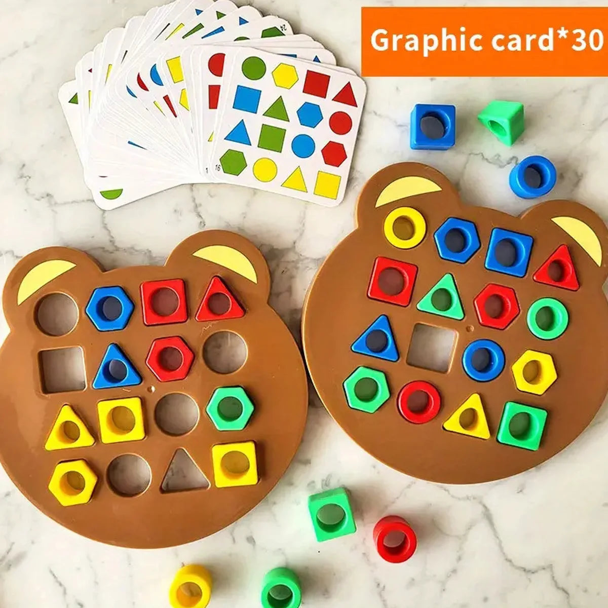 DIY 3D Geometric Puzzle – Montessori Color Matching Shape Game for Kids & Toddlers