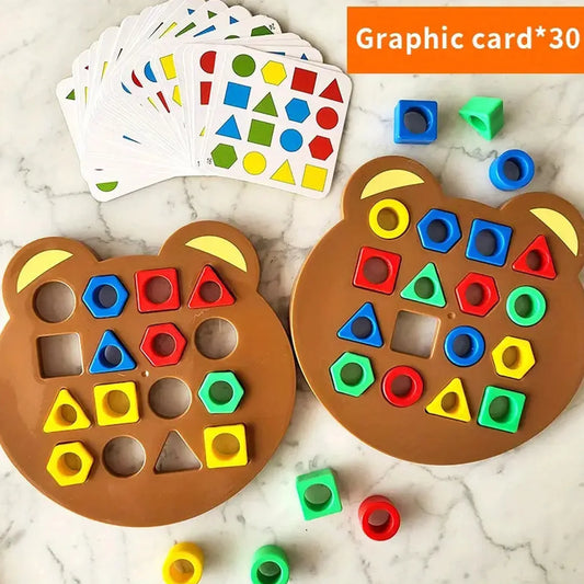 DIY 3D Geometric Puzzle – Montessori Color Matching Shape Game for Kids & Toddlers