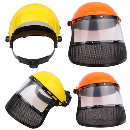 Garden Safety Helmet with Full Face Mesh – Protective Hat for Brush Cutting, Logging & Forestry Work