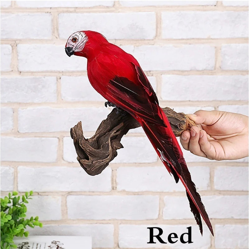 Handmade Simulation Parrot 25/35cm Creative Feather Lawn Figurine Ornament Animal Bird Garden Bird Prop Decoration Miniature