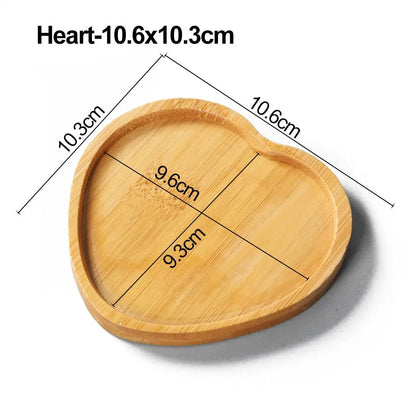 Bamboo Tray Saucer – Natural Wooden Coaster for Flower Pots, Cups & Kitchen Decor