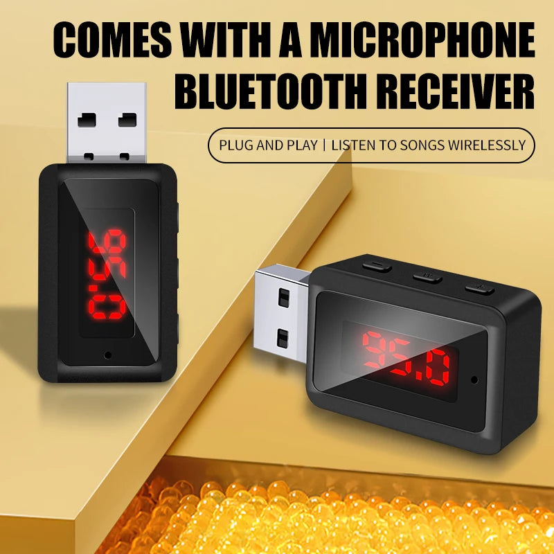 Car Bluetooth 5.3 FM Transmitter Handsfree Call Mini USB Power Car Kit Stereo Wireless Audio Receiver Adapter For Car FM Radio