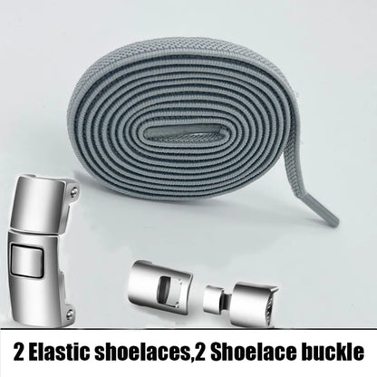 Elastic No Tie Shoelaces Semicircle Shoe Laces For Kids and Adult Sneakers Shoelace Quick Lazy Metal Lock Laces Shoe Strings