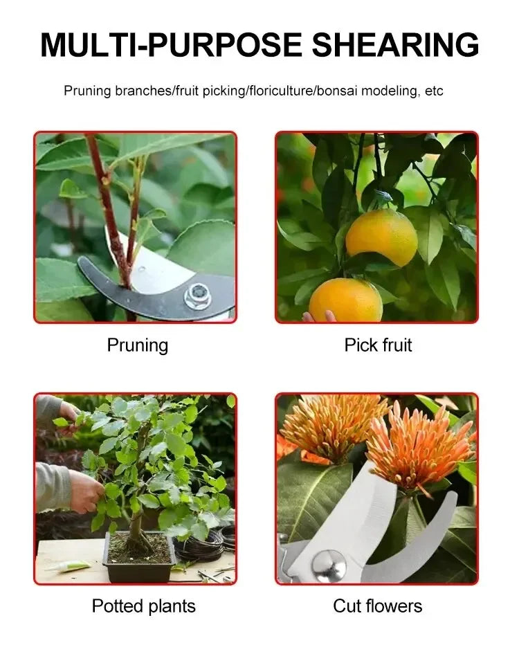 Garden Pruning Shears – Multifunctional Pruner with Stainless Steel Blade for Trimming, Gardening & More!