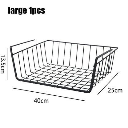 Multi-Functional Perforated Hanging Storage Basket – Iron Wire Rack for Kitchen & Bathroom Organization