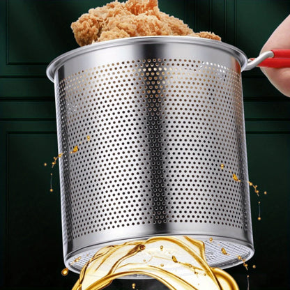 4PCS Stainless Steel Tempura Fryer Pot Set – Japanese Deep Fry Pan with Mesh Strainer, Lid & Food Clip