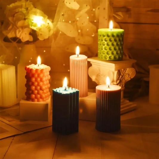 Silicone Striped Roman Column Candle Mold – DIY Silicone Candle Making Tool