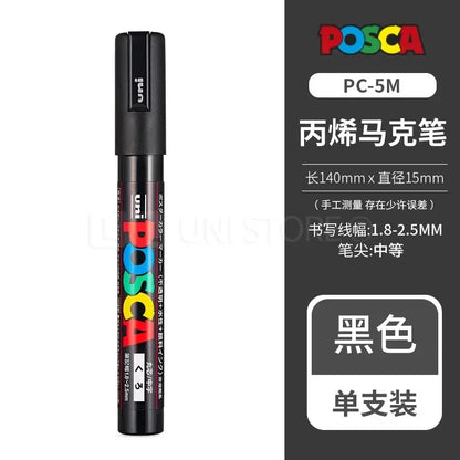 Uni Posca Full Marker Set – Multi-Colours Acrylic Permanent Graffiti Painting Pens
