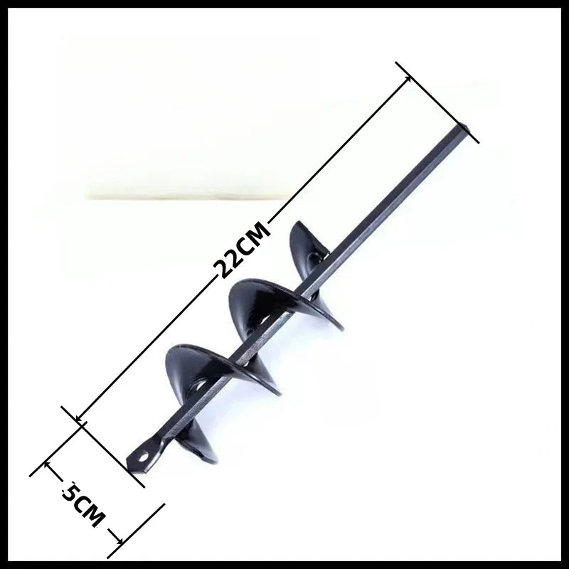 Steel Spiral Auger Drill Bit – High-Carbon Hole Digger for Planting & Soil Loosening
