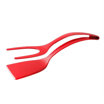 2-in-1 Steak Frying Spatula Tongs – Versatile Food Tongs for Eggs, Toast, Pancakes & More