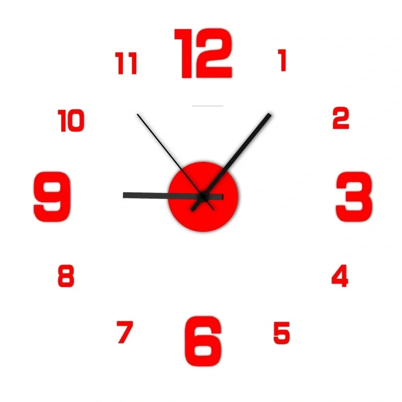 Frameless DIY Wall Clock – Modern Acrylic Silent Timepiece for Living Room, Bedroom & Office Décor