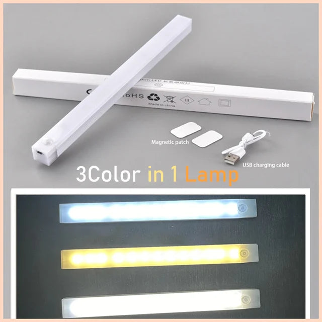 LED Bar Light Motion Sensor Night light Wireless Under Cabinet Lights For Kitchen Closet Cabinet Wardrobe Lighting Cabinet Light