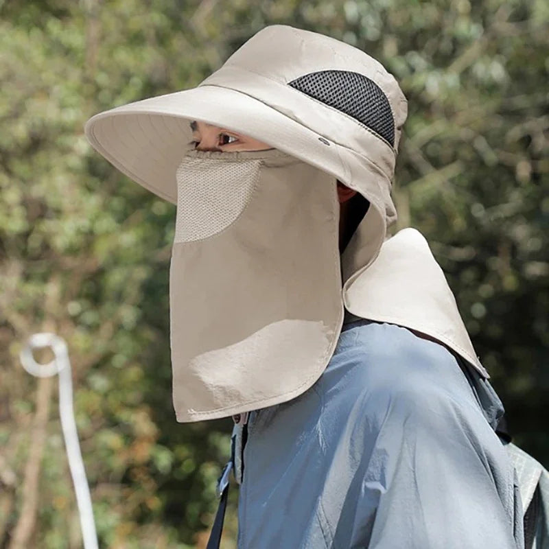 UV Protection Summer Sun Hat – Outdoor Fishing & Hiking Cap with Neck Flap for Men & Women